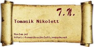 Tomasik Nikolett névjegykártya